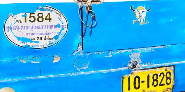Chiang Rai Thaïlande Janvier 2017 Détail Bus Thaï Bleu Avec — Photo