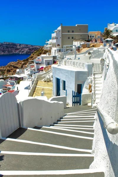 Die Treppe Erstaunlich Santorini Landschaft — Stockfoto