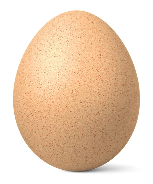 一只鸡褐色蛋 有白色背景 健康食品 3D图解中分离的软阴影 — 图库照片