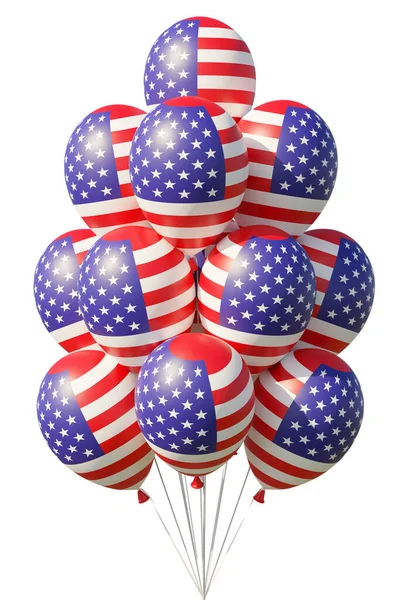 Amerikas Förenta Stater Patriotiska Ballonger Målade Med Usa Flagga Med — Stockfoto