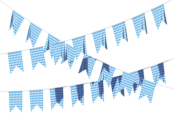 Bandiere Del Partito Oktoberfest Festival Buntings Ghirlanda Bavarese Bandiera Blu — Foto Stock