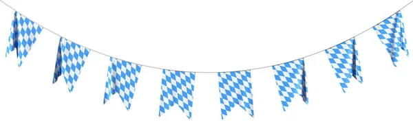 Girlanden Bayerischer Parteifahnen Fahnenmasten Aus Karierter Blauer Fahne Mit Blau — Stockfoto