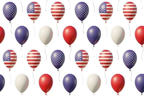 Usa Självständighetsdagen Firande Bakgrund Med Ballonger Med Amerikanska Flaggor Stjärnor — Stockfoto