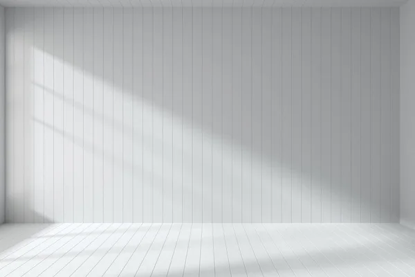 Camera Bianca Vuota Realizzata Con Tavole Bianche Piatte Parete Pavimento — Foto Stock
