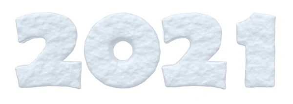 Happy New Year 2021 Sign Text Written Numbers Made Snow — Stock Photo, Image