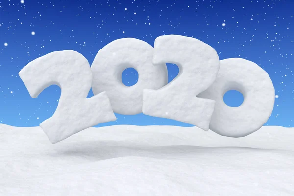 2020 Happy New Year Sign Text Written Numbers Made Snow — Stock Photo, Image