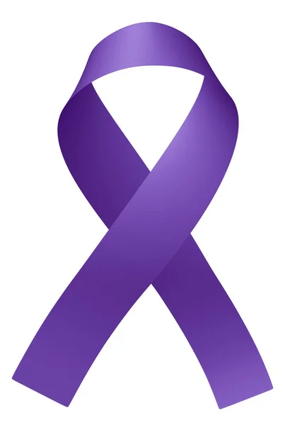 紫色丝带隔离在白色紫色日癫痫意识符号支持癫痫在世界各地 国际癫痫声援日3D插图 — 图库照片