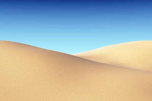 Dunes Sable Lisses Sous Soleil Été Éclatant Sous Ciel Bleu — Photo