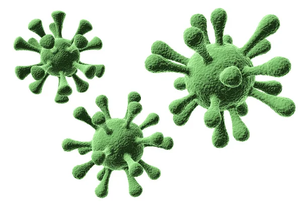 Vista Microscópica Células Del Virus Corona Influenza Respiratoria Patógena Aisladas — Foto de Stock
