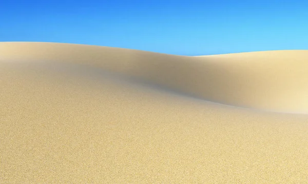 Dunes Sable Lisses Sous Soleil Été Éclatant Sous Ciel Bleu — Photo