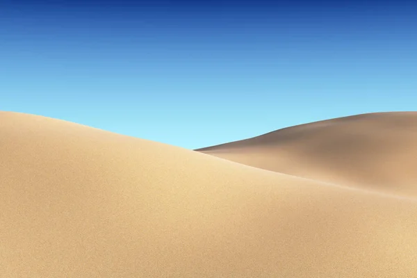 Dunes Sable Lisses Sous Ciel Bleu Clair Sous Soleil Été — Photo