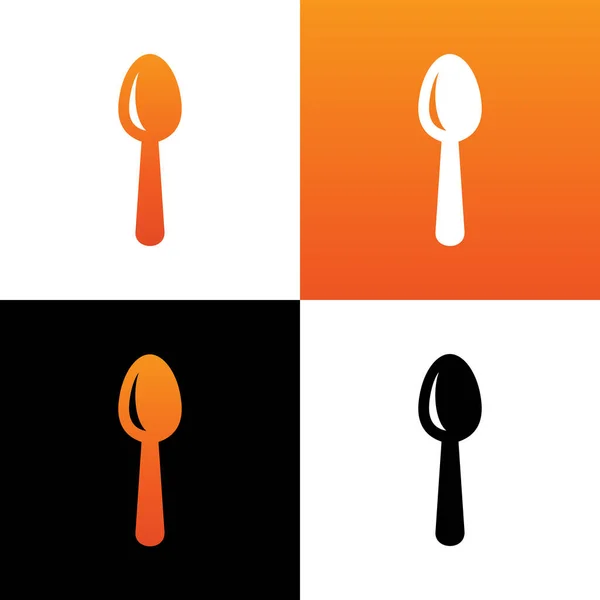 Spoon Icon Design Restaurant Concept Ilustrare Lingura Silueta Vector — Vector de stoc