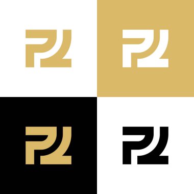 İlk harf PL logo tasarımı ve altın rengi - Vektör