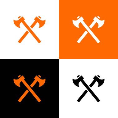 Oduncu logosu, balta simgesi tasarımı, balta logosu sembolü - Vektör