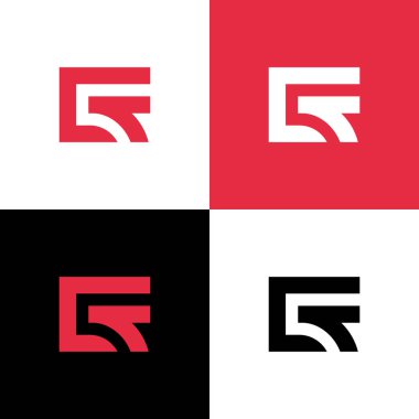 CT harfi logosu, minimal monogram tasarımı - Vektör