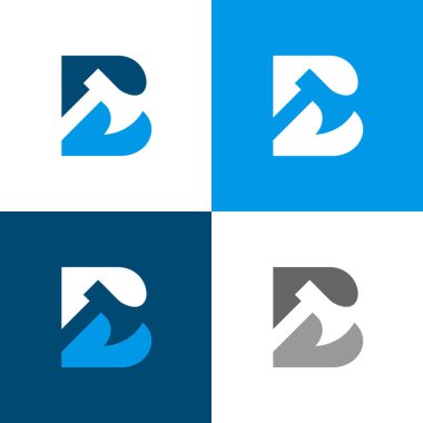 B harfi baltası logo şablonu elementleri, balta ikonu tasarımı, kazma veya balta sembolü - Vektör