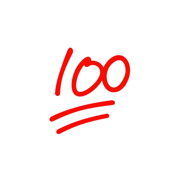 100 Logo Icoon Design 100 Punten Illustratie Perfecte Examenscore Vector — Stockvector