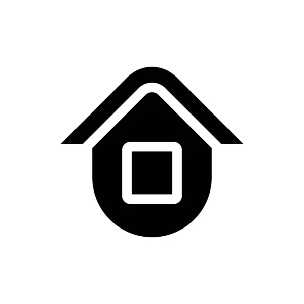 Enkel Hem Logotyp Ikon Design Hus Tecken Isolerad Vit Bakgrund — Stock vektor
