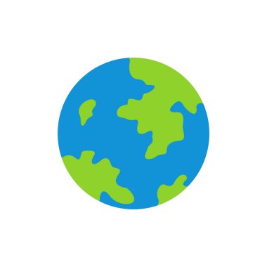 Dünya doğa yuvarlak ikon tasarımı, dünya küre sembolü, düz biçim vektör illüstrasyonu