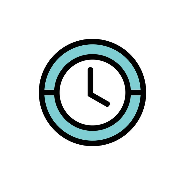 Saat Zaman Simgesi Tasarımı Düz Biçim Vektör Illüstrasyonu — Stok Vektör