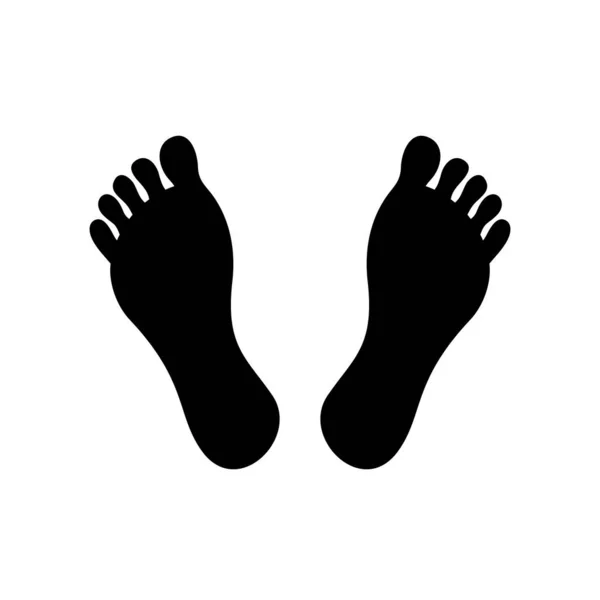 Nackter Fuß Silhouette Menschliche Fußabdruck Vektor Illustration — Stockvektor