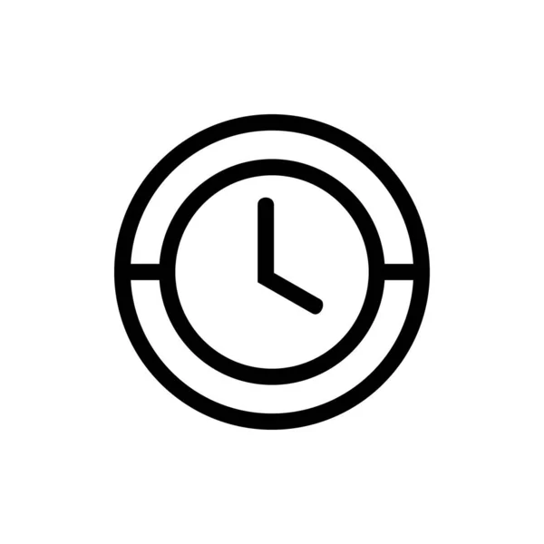 时钟图标设计 线条艺术风格矢量插图 — 图库矢量图片