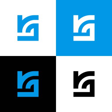 İlk harf rj veya jr logo tasarım şablon elemanları, soyut monogram illüstrasyon