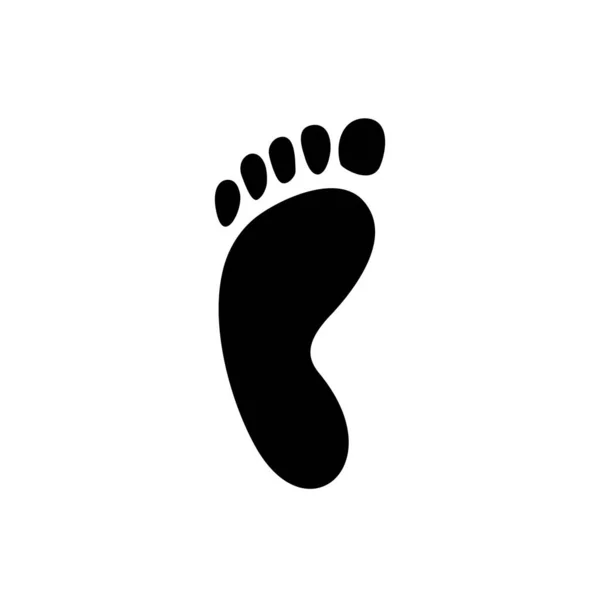 Design Des Menschlichen Fußsymbols Silhouette Des Fußabdrucks Als Vektorillustration — Stockvektor
