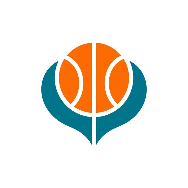 Abstract Basketball Logo Design Template Elements Basket Ball Love Symbol — Stock Vector