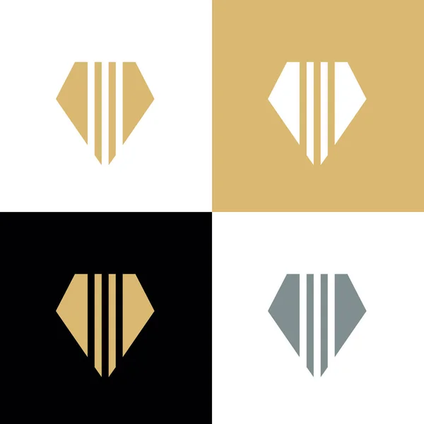 Abstraktes Diamant Logo Icon Design Vorlagen Elemente Vector — Stockvektor