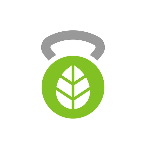 Diseño Del Logo Del Gimnasio Naturaleza Icono Fitness Ecológico Hoja — Vector de stock