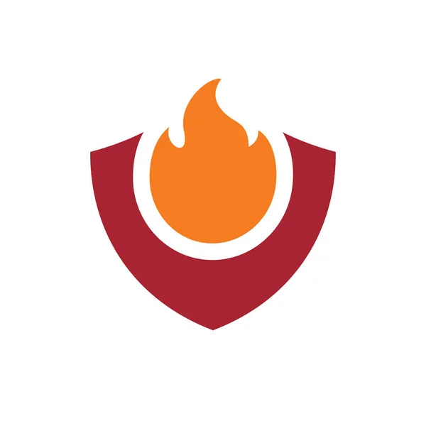 Дизайн Логотипу Вогневого Щита Символ Захисту Від Вогню — стоковий вектор