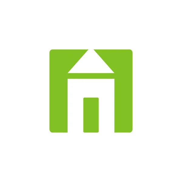 Plantilla Logotipo Casa Simple Icono Forma Cuadrada Símbolo Casa Vector — Archivo Imágenes Vectoriales