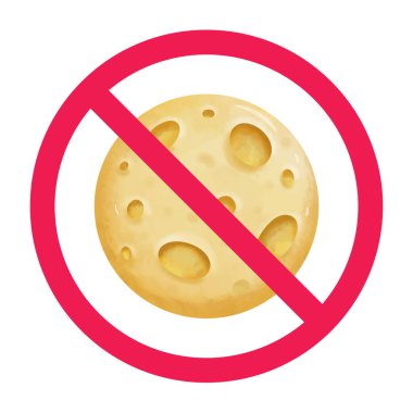 Ay işareti yok, ay işareti yok, dolunay işareti yasak, ay işareti yasak, ay sembolü yasak, vektör çizimi