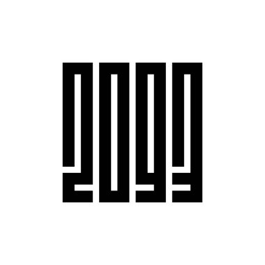 2093 mutlu yeni yıl logo metni, yeni yıl 2093 vektör illüstrasyon tasarım şablon elementleri
