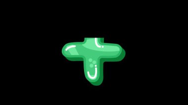 Yasak işaret artı sembol simgesi, katma işareti yok, pozitif işaret yok, yeşil ekran arka planında canlandırma