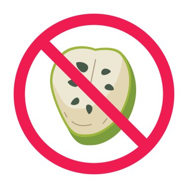 Kaynak suyu işareti yok, yasak kaynak suyu işareti, kaynak suyu yasaklı sembol, kaynak suyu meyve sembolü yemeyin, kırmızı çapraz daire simgesi, düz vektör çizimi