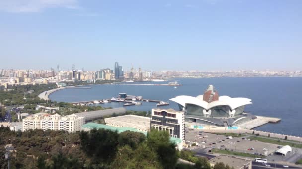 Baku Panoramatický Pohled Hory Parku — Stock video