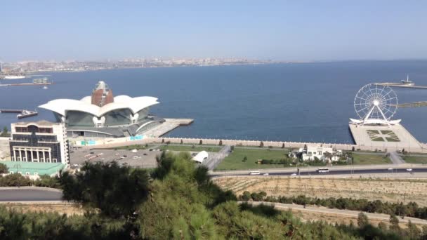 Bakú Vista Panorámica Desde Parque Montaña — Vídeos de Stock