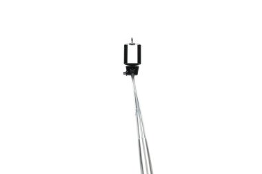 Selfie ve beyaz arka plan izolasyonu için smartphone için genişletme monopod