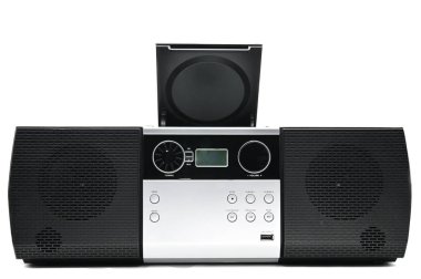 Kompakt disk ve müzik ve ses dinlemek için radyo aygıt. CD boombox
