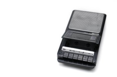 Kaset Kaset Kaydedici kayıt ve ses kasetleri üzerinde beyaz izole artalanda için. Vintage
