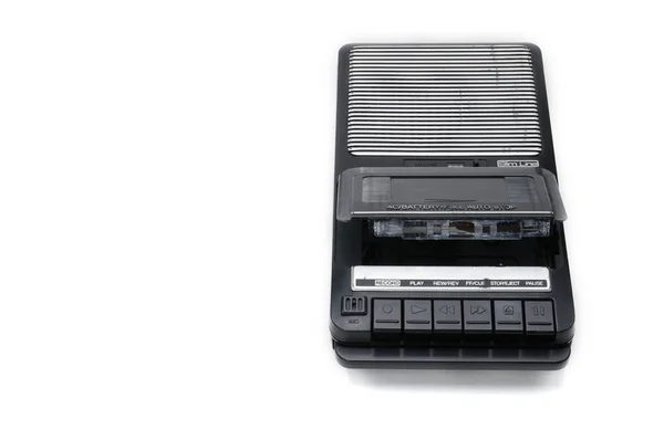 Magnetofon Kasetowy Dla Nagrywania Odtwarzania Kasety Audio Białym Tle Vintage — Zdjęcie stockowe