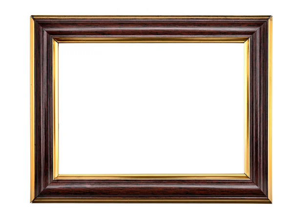 Cornice Foto Vintage Legno Uno Sfondo Bianco Isolato — Foto Stock