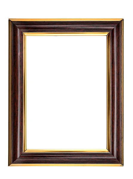 复古木相框在一个孤立的白色背景 — 图库照片