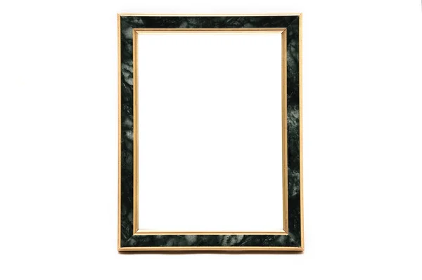 Vintage Photo Frame Met Marmeren Effect Een Afgelegen Witte Achtergrond — Stockfoto