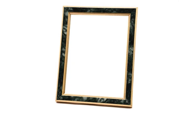 Vintage Photo Frame Met Marmeren Effect Een Afgelegen Witte Achtergrond — Stockfoto