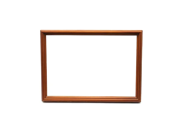 复古木制相框上一个孤立的白色背景 — 图库照片
