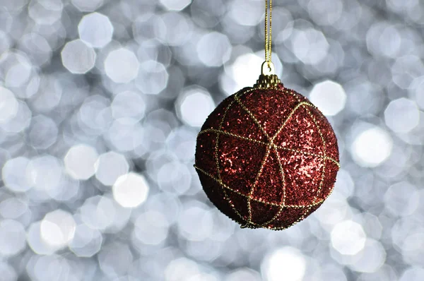 Elegante Bola Año Nuevo Navidad Color Fondo Con Efecto Luz — Foto de Stock