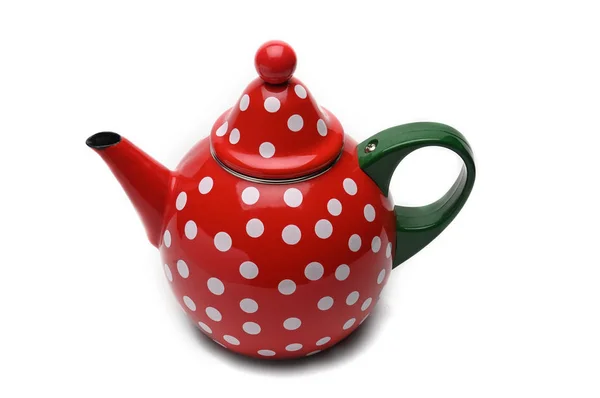 Piros vízforraló a sör tea. Teapot. Isolated fehér alapon — Stock Fotó